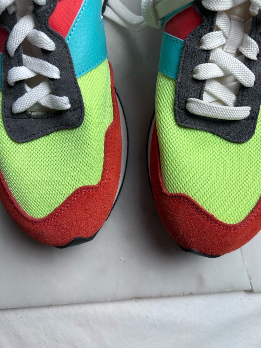 New Balance 237 Neon Lime, Teal & Red Retro Runner men’s size 10 - Picture 7 of 11